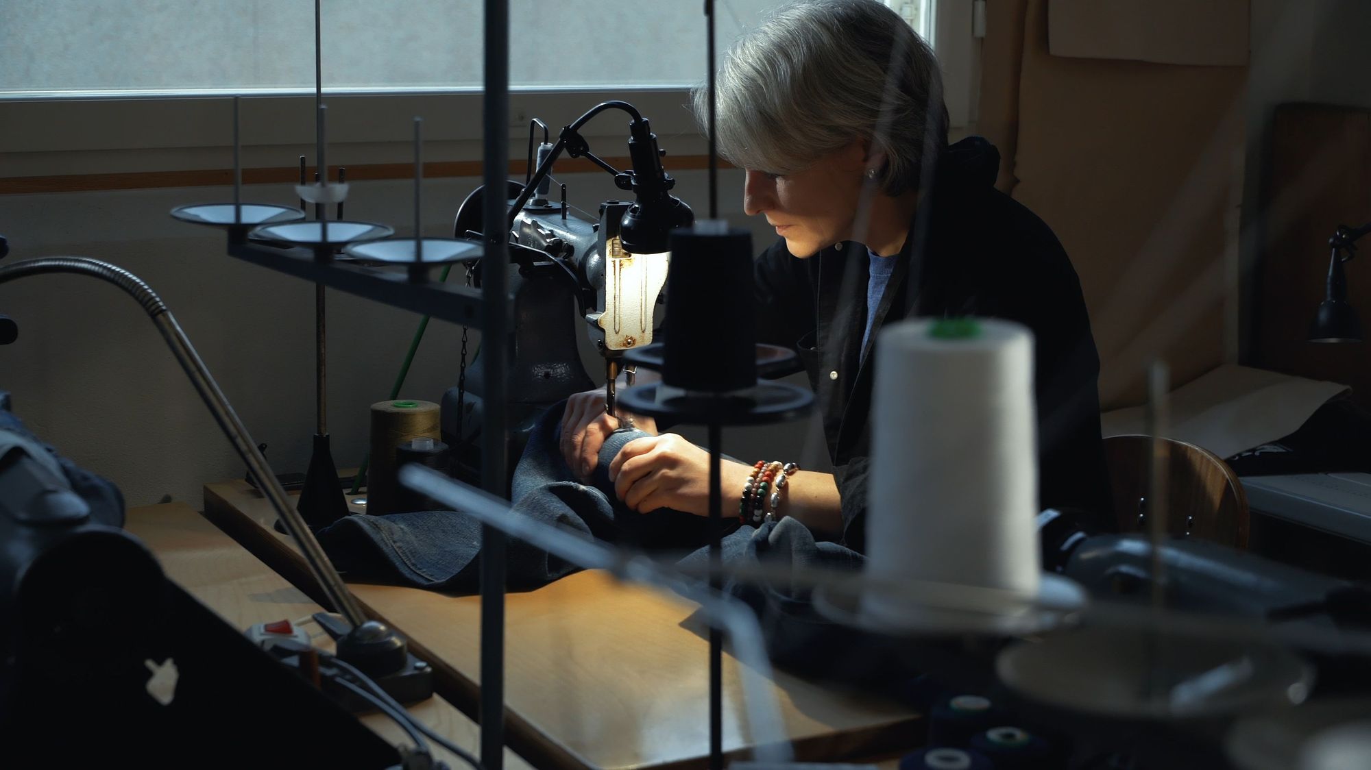 Julia Meyer at the machine